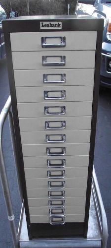 Vintage Leabank 15 drawer metal storage cabinet heavy duty