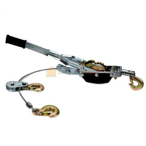 Hd 4 ton 2 gear 3 hook come a long winch durable hoist hand cable puller ratchet for sale