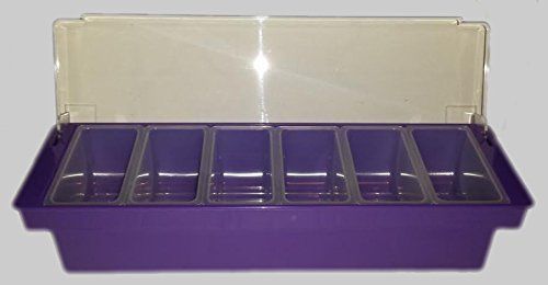 Purple Classic 6 Pint Compartment Condiment Holder Caddy with Lid