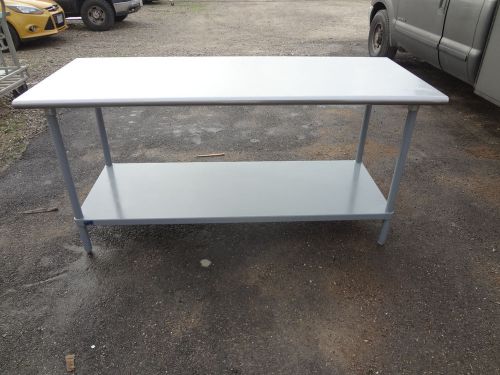 Stainless steel flat top work table  &amp; undershelf, 72 x 30 #237 for sale