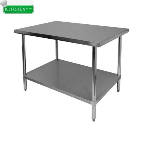 Flat Top Work Table Stainless Steel Top 30&#034;x12&#034;