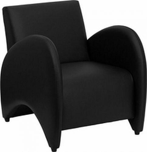 NEW ITEM*LOT OF 5* BLACK SOFT LEATHER BLEND LOUNGE RECEPTION CONTEMPORARY CHAIRS