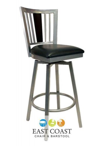 Closeout steel city silver swivel bar stool for sale
