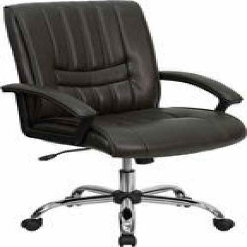 Flash Furniture BT-9076-BRN-GG Mid-Back Espresso Brown Leather Manager&#039;s Chair