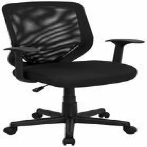 Flash Furniture LF-W-95A-BK-GG Mid-Back Black Mesh Office Chair with Mesh Fabric