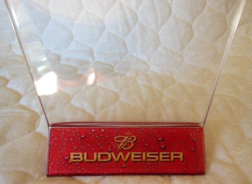 6 NEW Budweiser Beer Menu Card Holder Advertising Sign Display Tabletop Pub Bud