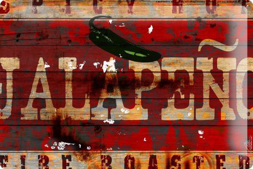 M.A. Allen Retro Tin Sign U.S. Deco Spicy Hot Spicy Jalapeno chilli advertising