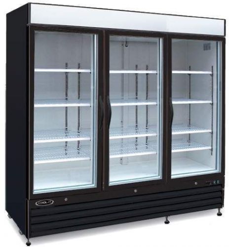 Kool-It Brand New 72cf Commercial Glass 3 Door Display Freezer NEW BLACK COLOR!!