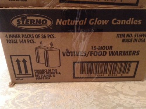 STERNO 516FW, Votive / Food Warmer Candle, 15 Hours, 1 Case 144 Pcs