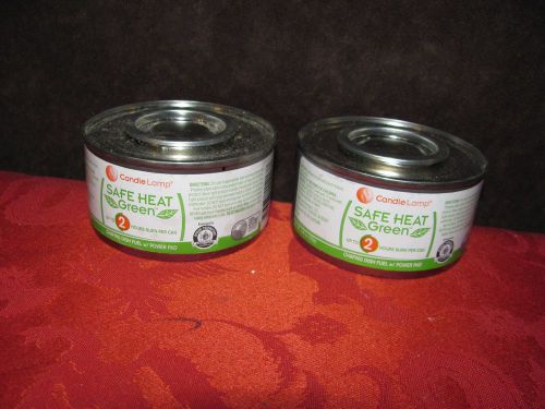 TWO safe heat green 2 hour Gel Chafing Dish Fuel by Candle Lamp Co.