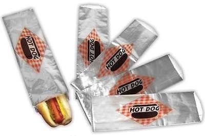 Foot Long Hot Dog Foil Bags 3 1/2&#034; x 1 1/2&#034; x 12&#034; (Box of 1000)