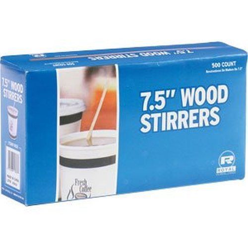 Royal 7.5&#034; Wood Stirrers 500-Count R825