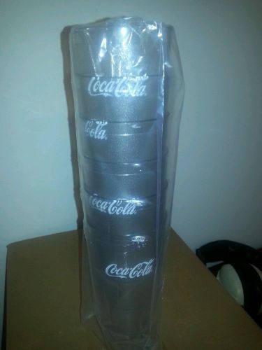 Set of 6 24 oz Coke Clear Plastic Stackable Tumbler-NEW