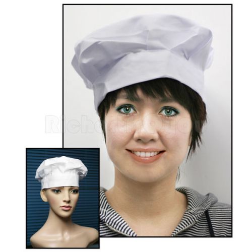 New party baker cap bbq hotel cafe cook kitchen uniform elastic chef hat white for sale