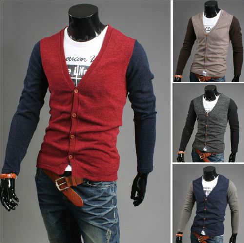 2014 NEW Men&#039;s long-sleeved cardigan sweater coat sweater jacket free shipping