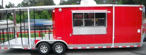Concession trailer 8.5&#039;x28&#039; bbq smoker event catering (red) for sale