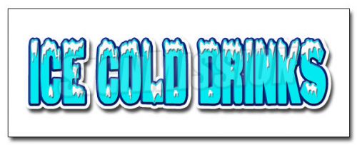 12&#034; ICE COLD DRINKS 1 DECAL sticker drink cart stand cola lemonade iced tea