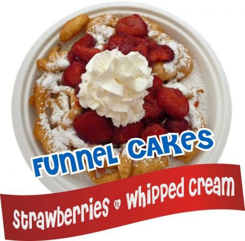 Funnel Cakes Concession Decal 14&#034; Strawberries Menu