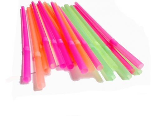 9&#034; Wrapped Neon Flex Straws - 125ct