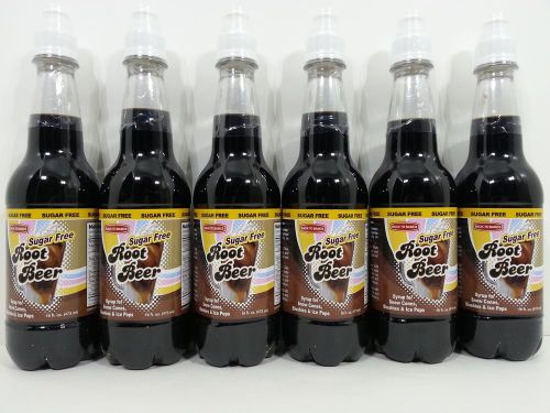 (6) 16oz sugar free root beer flavor soda syrup mix snow cones slushies ice pop for sale