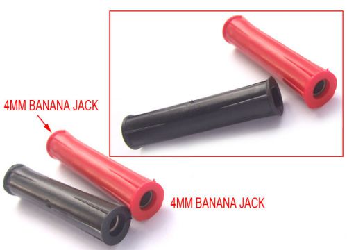 2PCS Silicone Copper 4mm Banana socket to 4mm Banana jack Female plug for banana