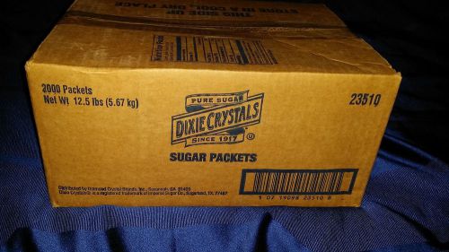 Dixie Crystals Pure Cane Sugar Packets (Case of 2000 Individual) 2,000 Fine