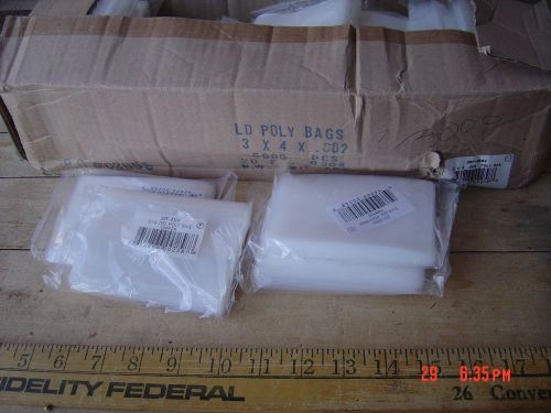 300 3x4 Flat Poly Bags, Clear Plastic Bags  - three packages of 100