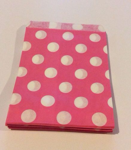 50 5x7 Hot Pink Polka Dot  Merchandise/Treat/Candy /Gift Bag