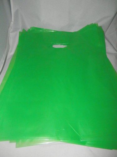 100  9&#034; x 12&#034; Lime Green Low-Density Plastic Merchandise Bags, Gift Bags, Party