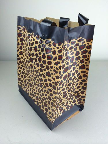 LOT 10 Leopard Print Plastic goodie treat merchandise party handle bags 8X5X10