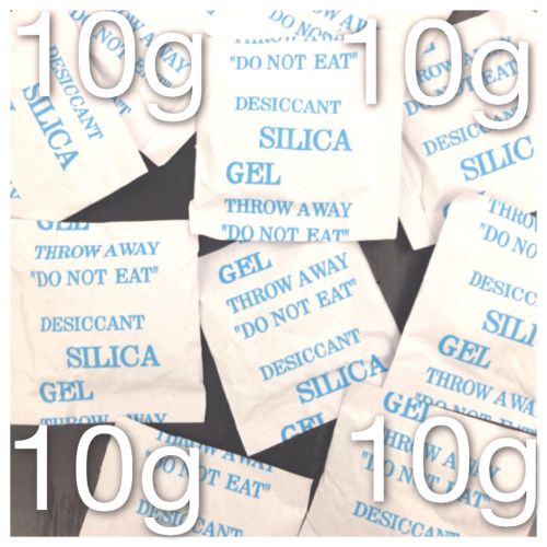 10 x 10g gram Silica Gel Packet Sachet Desiccant Absorb Moisture Camera