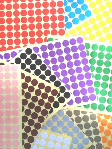 216 x 16mm coloured dot stickers round sticky adhesive spot circles paper labels for sale