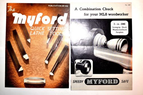 MYFORD QUICK SETTING LATHE TOOLS 1967 &amp; COMBINATION CHUCK lathe BROCHURES #RR851