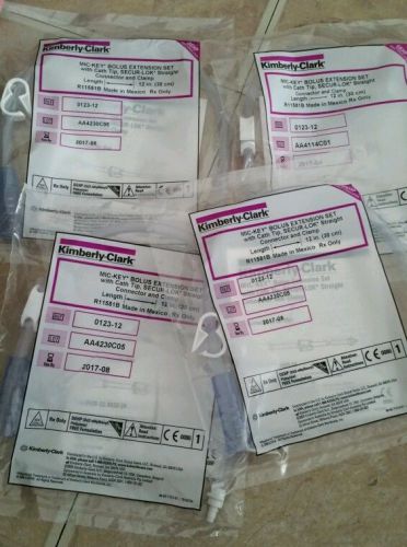 4 Kimberly-Clark MIC-KEY Bolus Extension Set with cath tip REF 0123-12