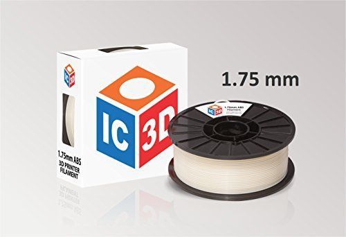 NEW IC3D 1.75mm ABS 3D Printer Filament 2lb Natural - MADE IN USA
