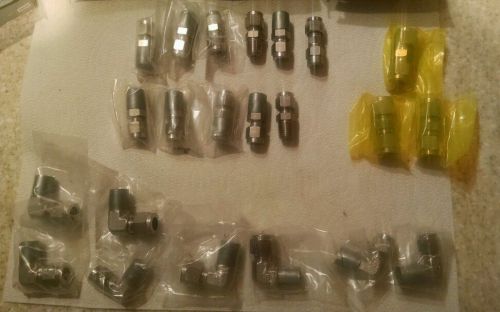 (22) NEW Stainless Steel Tube Fittings 1/4&#034; &amp; 3/8&#034; unions &amp; 90&#039;s
