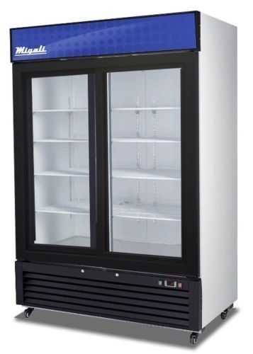 Migali c-49rm commercial 2 glass hinged door refrigerator for sale