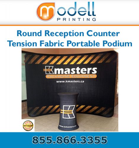 Round tension fabric podium trade show exhibit display for sale