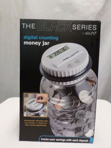 THE BLACK SERIES DIGITAL COUNTING MONEY JAR by Shift3 NEW