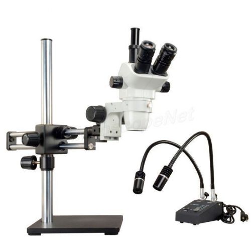6.7-45X Stereo Trinocular Microscope+6W Dual Head LED Light+All Metal Boom Stand