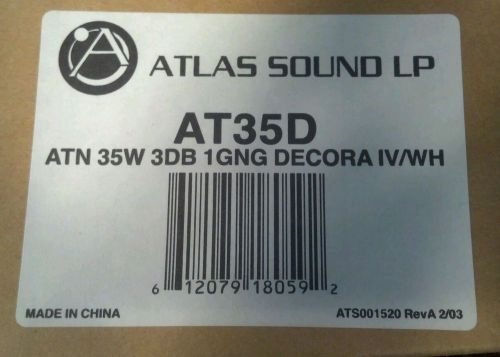 Atlas Sound 35w Attenuator NIB 3DB 1GNG Decora IV/W