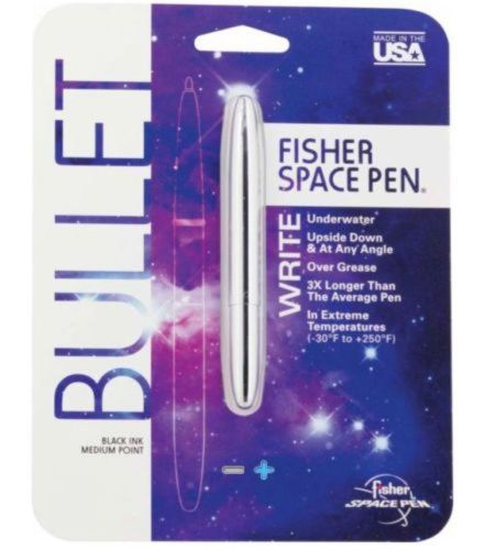 Fisher Bullet Space Pen in Chrome Finish, Medium Point, Black Ink NEW FREE SHIP!