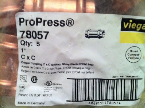 10 VIEGA copper coupling with stop 1 &#034; pro press part 78057  epdm gasket new