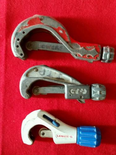 Ridgid lenox and reed copper tubing cutters lot of 3 plumbers hand tools for sale