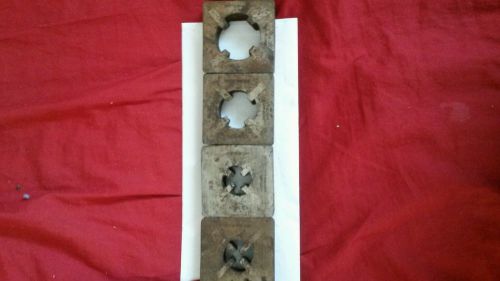 Reed Pipe Threader, Reed, Erie, Pa. 4 Pipe Threading Dies, Blacksmith Tool,