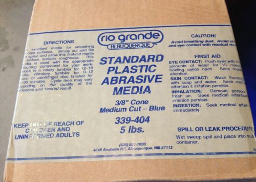 Rio Grande Standard Plastic Abrasive Media- 3/8&#034; Cone Med Cut Blue  5lb