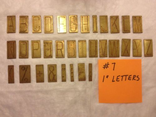 #7 ~ Vintage Engraving Machine Fonts ~ 1&#034; Letters ~ BRASS ~ New Hermes?