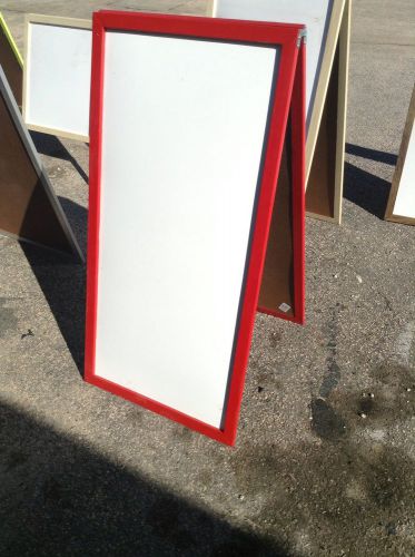 SIDEWALK SIGN DISPLAY 36 X 24 RED HARDWOOD FRAME DRY ERASE EASEL BOARD MENU