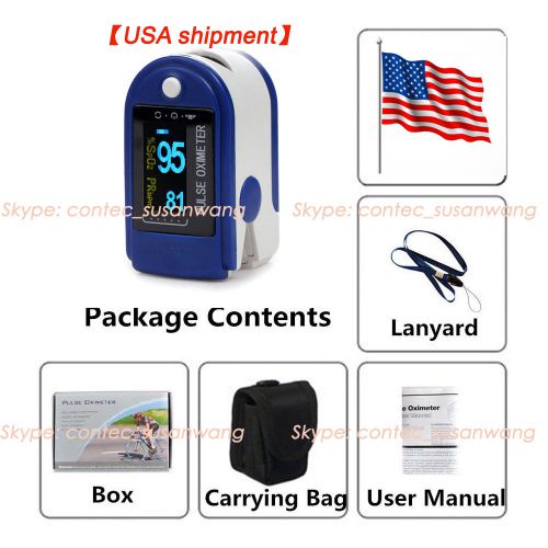 Fingertip Pulse oximeter,blood oxygen,spo2 monitor?USA shipment?D blue