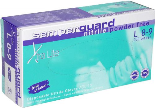Box 180-200 - SemperGuard Disposble Nitrile Gloves, Powder Free - S,M,L,XL